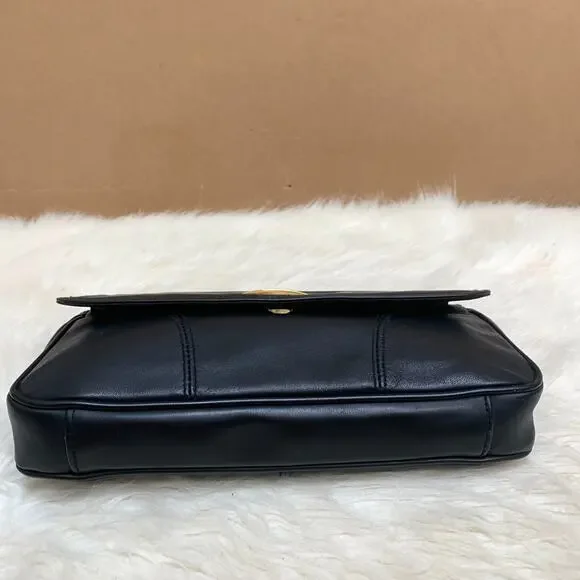 CABIN CREEK Soft Black Leather Vintage Flap Clutch Purse - Picture 15 of 15